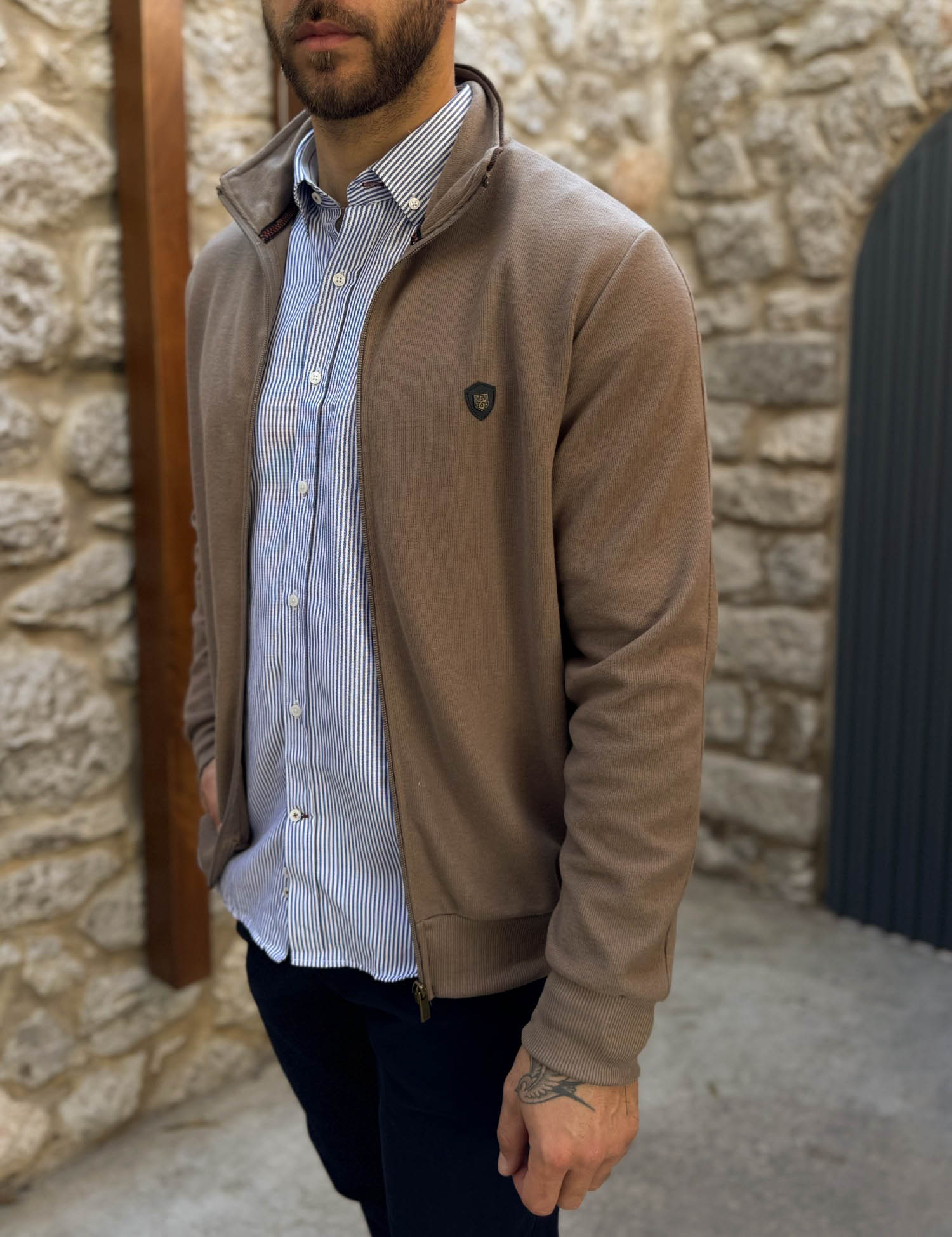 Everbest ανδρική Plus Size πούρο ζακέτα με ριπ ύφασμα 261038P φωτογραφία